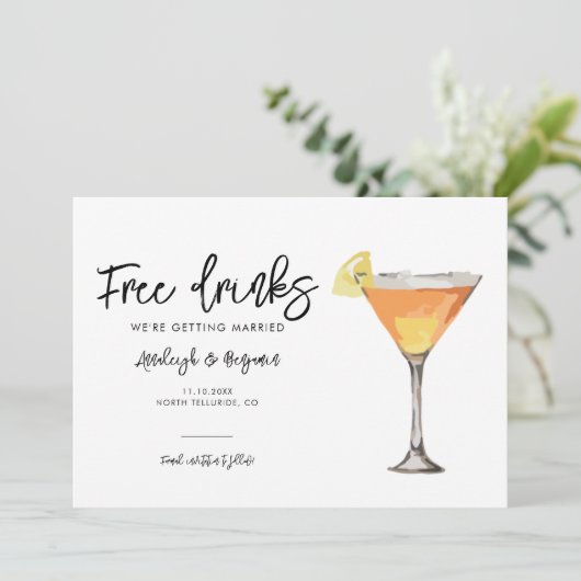 Elegant Foto Script Trouwen Save The Date (Staand voorkant)