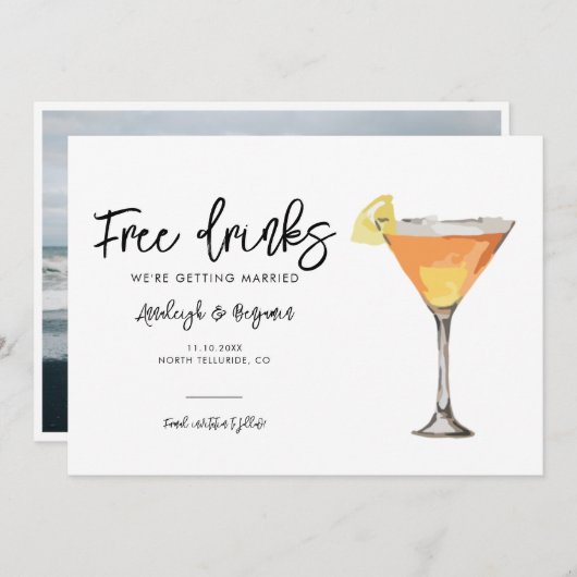 Elegant Foto Script Trouwen Save The Date (Voorkant / Achterkant)