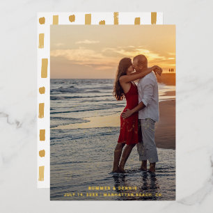 Elegant foto Spaans sparen de datum goud Folie Uitnodiging