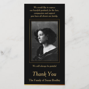 Elegant Foto Sympathie Dank u wel met gouden buize Bedankkaart