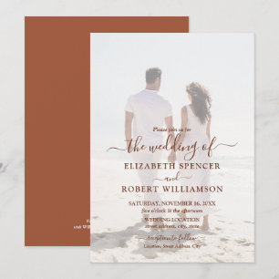 Elegant Foto Terracotta Wedding Kaart