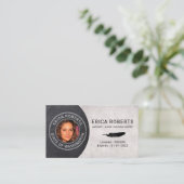 Elegant foto van notarisstempel visitekaartje (Staand voorkant)