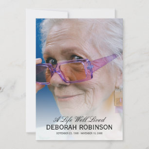 Elegant Fotocollage Memorial Bedankkaart