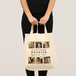 Elegant Fotocollage Paar Modern Jubileum Tote Bag