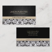 Elegant fotograaf Damask Visitekaartjes (Voorkant / Achterkant)
