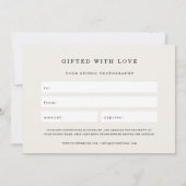 Elegant fotografie-cadeaubon | CadeauKaart (Achterkant)