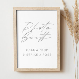 Elegant fotohokje bord Minimalistische bruiloft Poster