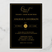 Elegant fotoscript Afstuderen zwart Folie Uitnodiging (Achterkant)