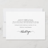 Elegant fotoscript handgeschreven bruiloft bedankkaart (Achterkant)