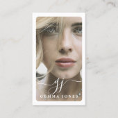 Elegant fotoscript kalligrafie monogram visitekaartje (Voorkant)