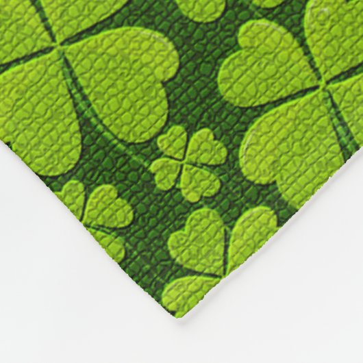 Elegant Four Leaf Clover Floral Fleece Deken (Hoek)