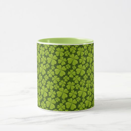 Elegant Four Leaf Clover Floral Mok (Midden)