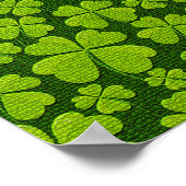 Elegant Four Leaf Clover Floral Poster (Hoek)