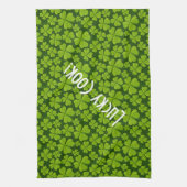 Elegant Four Leaf Clover Floral Theedoek (Verticaal)