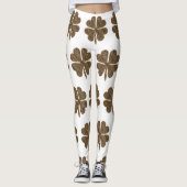 Elegant Four Leaf Clover Patroon Leggings (Voorkant)
