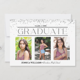 Elegant Four Photo Afstuderen Briefkaart