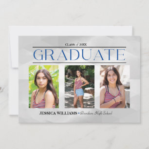 Elegant Four Photo Afstuderen Briefkaart