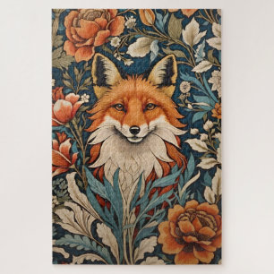 Elegant Fox William Morris geïnspireerd Floral Legpuzzel