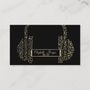 Elegant frame,Gouden muzieknoten hoofdtelefoon DJ Visitekaartje