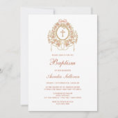 Elegant Frame Holy Cross Baptism Invitation (Devant)