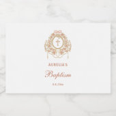 Elegant Frame Holy Cross Baptism Mini Sparkling Wijnetiket (Enkel label)