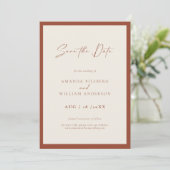 Elegant Frame Modern Save The Date Card (Debout devant)