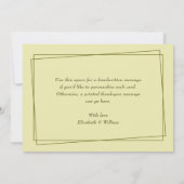 Elegant Frame on Celestial Yellow Monogram Wedding Bedankkaart (Achterkant)