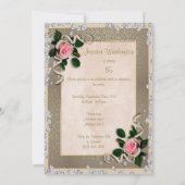 Elegant Framed roze Roses 85th Birthday Kaart (Achterkant)