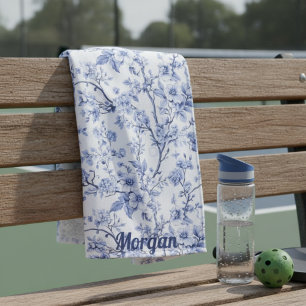 Élégant Français Vintage Blue Floral Sports