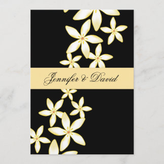 Elegant Frangipani Wedding Invitation Kaart