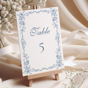 Elegant Frans Blauw Bloemen Bruiloft Kaart