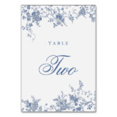 Elegant Frans  Blauw Bloemen Jouy Kaart (Voorkant)