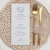 Elegant Frans  Blauw Bloemen Jouy Menu