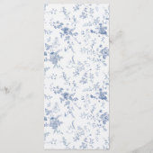 Elegant Frans  Blauw Bloemen Jouy Menu (Achterkant)
