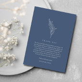 Elegant Frans Blauw Bloom Bloemen Bruiloft Bedankkaart