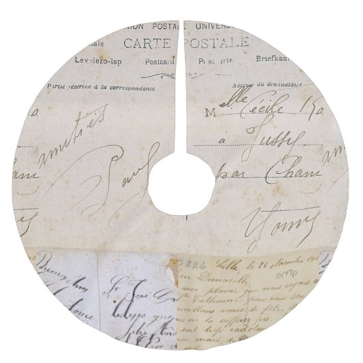 Elegant  Frans Briefkaart Handschrift Kerstboom Rok (Voorkant)