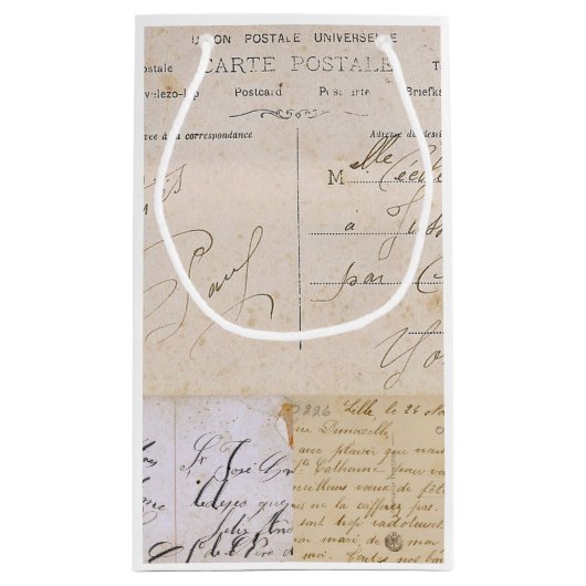 Elegant  Frans Briefkaart Handschrift Klein Cadeauzakje (Achterkant)