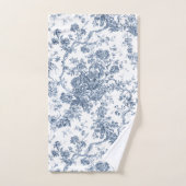 Elegant  Frans gegraveerd Floral Toile-Blue Bad Handdoek (Handdoek)