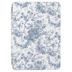 Elegant  Frans gegraveerd Floral Toile-Blue iPad Air Cover