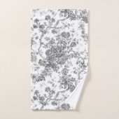 Elegant  Frans gegraveerd Floral Toile-Grey Bad Handdoek (Handdoek)