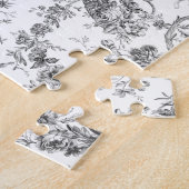 Elegant Frans gegraveerd Floral Toile-Grey Legpuzzel (Zijkant)