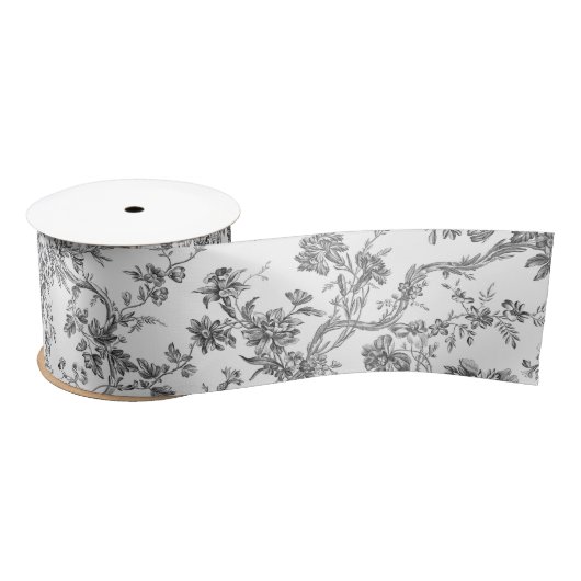 Elegant  Frans gegraveerd Floral Toile-Grey Lint (Spoel)