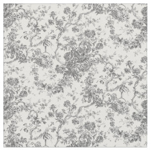 Elegant Frans gegraveerd Floral Toile-Grey Stof