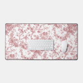 Elegant  Frans gegraveerd Floral Toile-Pink Bureaumat (Keyboard & Muis)