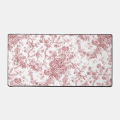 Elegant  Frans gegraveerd Floral Toile-Pink Bureaumat (Voorkant)