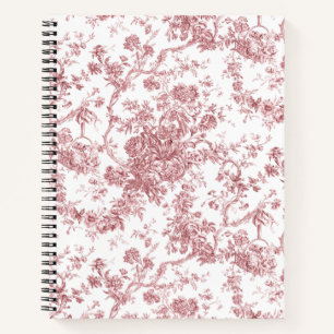 Elegant  Frans gegraveerd Floral Toile-Pink Notitieboek