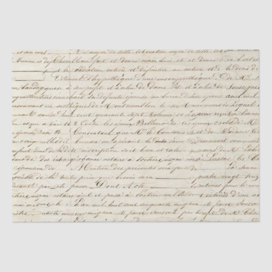 Elegant  Frans handgeschreven Letter-script Tissuepapier (Voorkant)