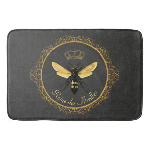 Elegant Frans Koningin Bee Grijs Goud Geel Badmat