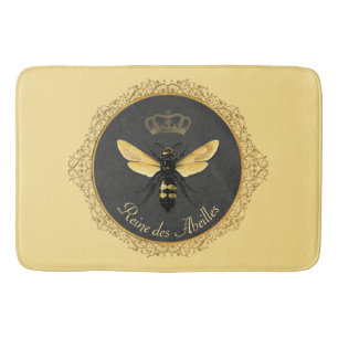 Elegant Frans Koningin Bee Grijs Goud Geel Badmat