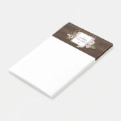 Elegant Frans Land Roze Rozen op Woodgrain Post-it® Notes (Schuin)